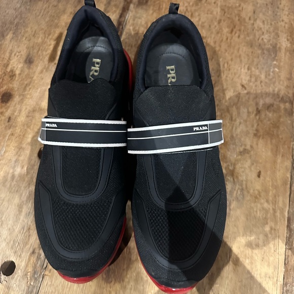 LUXURY PRADA CLOUDBUST SNEAKERS SHOES 2OG064 BLACK RED NEW US 9.5 - Picture 7 of 8